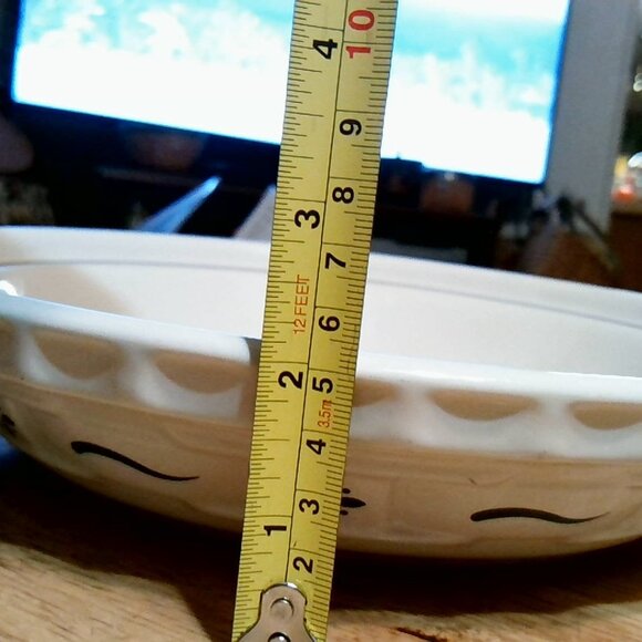 Longaberger Pottery Woven Traditions Pie Dish, Heritage Blue 10 1/4” - Picture 2 of 5